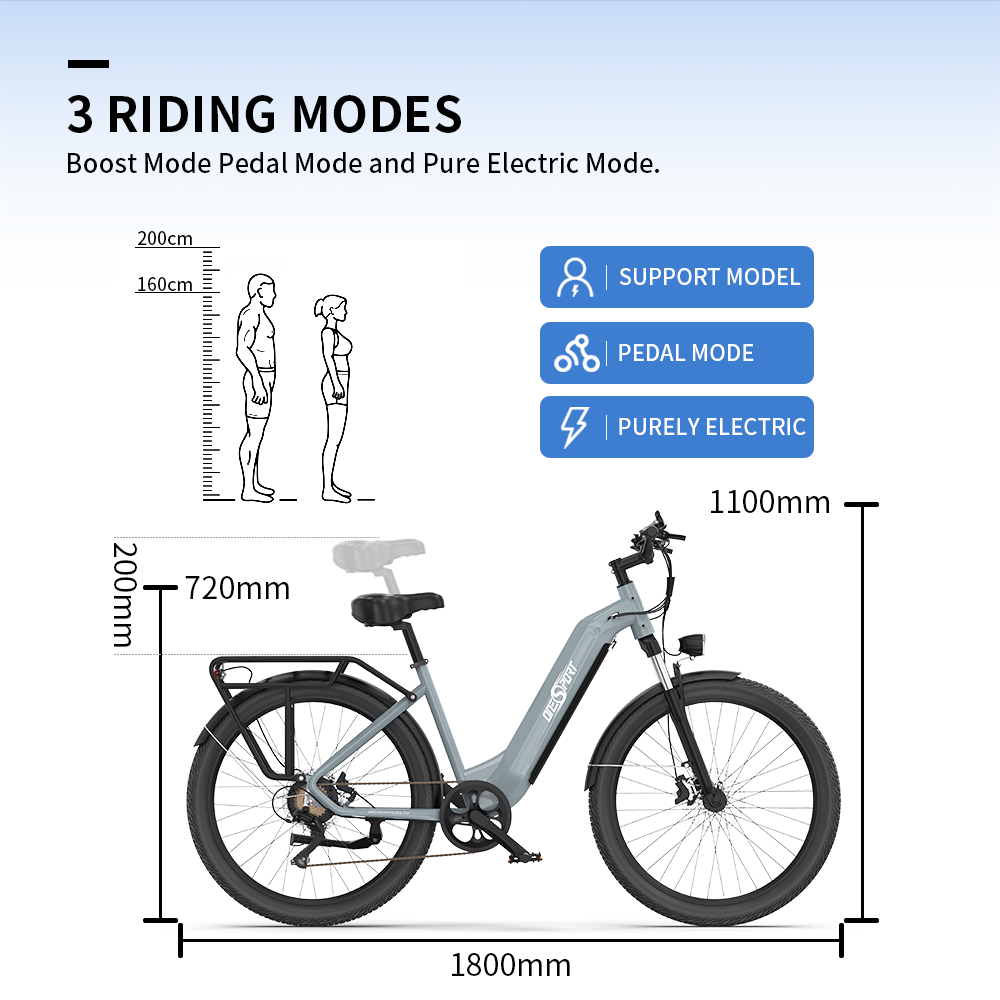 OTO5 Blue Gray ONESPORT ELECTRIC BICYCLE