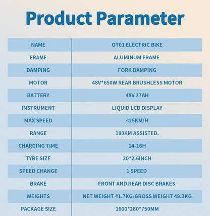 OT01 ONESPORT Electric Bike