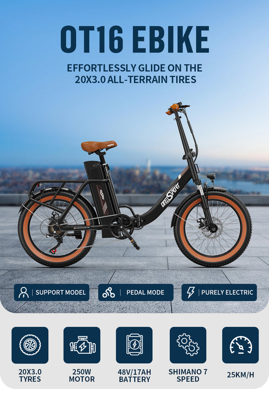 OT16-2 Black Brown ONESPORT Electric Bike